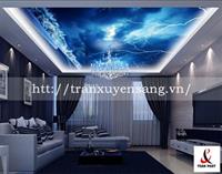 Mẫu trần phòng khách xuyên sáng in bầu trời số 4