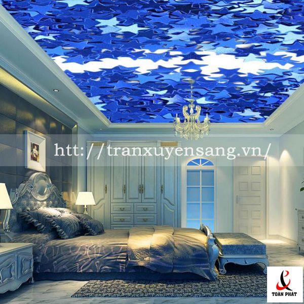 Mẫu trần phòng ngủ xuyên sáng in ngôi sao 5 cánh