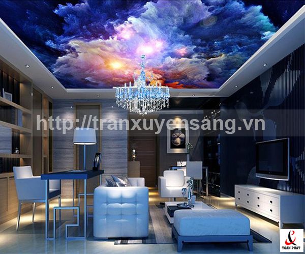 Trần 3D tạo tạo ra hiệu ứng tuyệt vời dành cho không gian gia đình