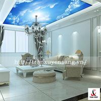 Trần phòng khách xuyên sáng in bầu trời mẫu số 3