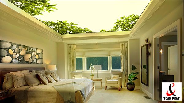 Hình ảnh minh họa: Mẫu thiết kế trần xuyên sáng dành cho không gian gia đình