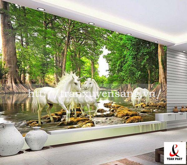 Mẫu thiết kế vách xuyên sáng lắp đặt tại không gian phòng khách