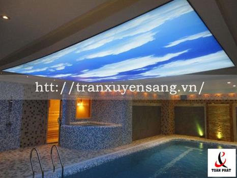 Mẫu trần xuyên sáng bể bơi in bầu trời số 2