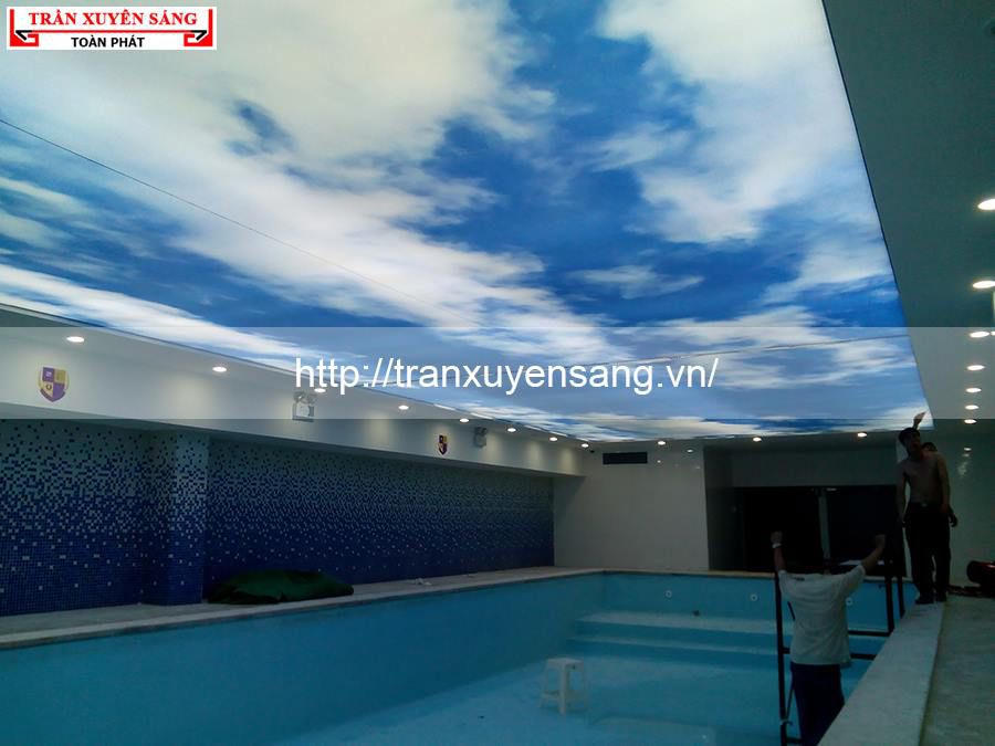Công trình trần in bầu trời xuyên sáng tại trường quốc tế Olympia